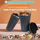 Insulated Travel Mug Leak Proof Stainless Steel Coffee Tumbler With Lid Blue