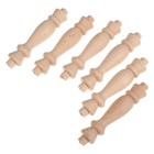 6 Pcs Solid Wood Railing Posts Roman Pillar Stair Balusters Miniature Pillars