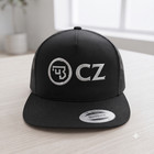 Cz Firearms Logo Embroidered Trucker Hat Black Snapback Flat Brim Cap