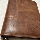 Vintage Day-timer Brown Leather Distressed 7-ring Planner Binder 9x11