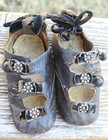 Darling Handmade Pair Antique Victorian Baby Toddler Shoes Victorian Vintage