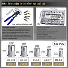 Pressure Rivet Nut Tool Kit 430pcs Aluminum Rivet Nut Set Combination