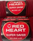 Lot Of 2 Red Heart Super Saver Worsted Weight 4ply Acrylic Yarn 0376 Burgundy