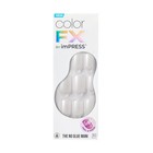 Kiss Impress No Glue Mani Press-on Nails  White Shimmer  Short Squoval