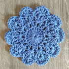 Set Of 3 Crochet Handmade Flower Coasters doily 100  Cotton Color Blue