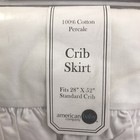 American Baby Company Crib Skirt White 28  X 52  100  Cotton Percale