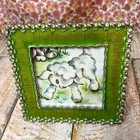 Metal   Green Enamel Picture Frame Small 5 X 5    For 3 5 X 3 5    Photo