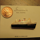 Cunard Line Stratton Enamel Pin Rms Mauretania 1950 s Made In England On Card