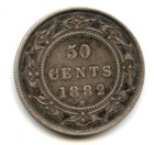 Canada 1882 H Silver 50 Cents  Queen Victoria