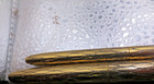 Vintage Sheaffers Gold Black Web Fountain Pen Pencil Set