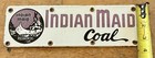 Indian Maid Coal Pocahontas Original Advertising Sign White Purple Black
