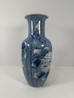 Vintage Oriental Chinese Porcelain Vase Hand Painted Blue White Floral Butterfly