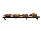 Pier 1 Pig Wall Hooks Farmhouse Rustic 4 Hook Rack Wood Metal Cottage Decor
