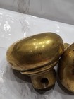 Vintage Antique Brass Door Knob Handle Set History Gold Tone Ornate Old Art Rare