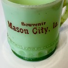 Mason City Iowa Ia Uranium Antique Green Custard Glass Souvenir Trinket Mini Cup