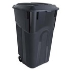 32 Gallon Wheeled Heavy Duty Plastic Garbage Can attached Lid free Shipping
