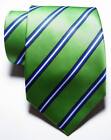 New Classic Striped Green Blue White Jacquard Woven Silk Men s Tie Necktie