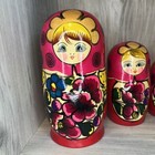 Set Of 7 Matryoshka Large Russian Nesting Dolls Hand-painted Wooden Lacquer 7 5   