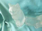 Rare Original Engraved Rene Lalique French Frosted Cats Circa 1975 As Is