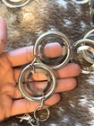 Women Silver Circle Link Chain Belt Adjustable Retro Buckle Accent