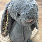 Jellycat Bashful Dusky Blue Bunny Plush Floral Ears 12  Stuffed Animal