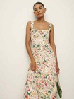 Reformation Tancy  Floral Print Midi Dress In Color Daria