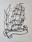 Original Traditional Vintage 1981 National Tattoo Flash Sheet Unknown Sweden