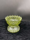 Vintage Wilkerson Fairy Lamp Fine Cut And Block Pattern Green Glass