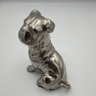 Silver Tone Metal English Bulldog Dog Figurine Statue Collectible 4 5 Inch