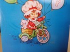 Very Rare Vintage Strawberry Shortcake Birthday Card With Bike N Balloons  1983