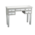 Mirrored Console Table 5 Drawer Entryway Accent Desk Regency Vanity Desk Silver