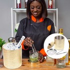 Yarnow Stainless Steel Ice Bucket With Lid   Tongs Wine Bar Cocktail Whisky Gold