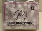 Glitz  set Of 12  Sparkle White   Bling Shower Curtain Hooks 100  Rustproof