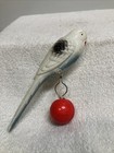 Vintage Birdcage Balancing Budgie Celluloid Parakeet Painted Lot Of 2