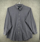 Ralph Lauren Vintage Long Sleeve Shirt Men Size 2l Tall Blue Check Button Up