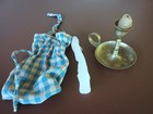 Brass Candle Holder  Candle  And Carrying Bag  Great For Camp Life Displays 