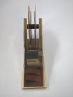 Geometric 1970 s Brass Tape Dispenser Art Deco Style Office Desk Rare 