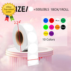 1 Inch White Dot Stickers 500 Pcs Round Color Coding Labels Self Adhesive Dots