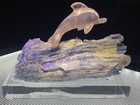 Peter Muller Hand Carved Rose Quartz Dolphin On Kyanite Base 3 1 4 