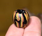 Antique Venetian Lampwork Semi Feathered Italian Stripe Eye Bead  African Trade