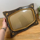 Vintage Ornate Picture Frame  Convex Glass  Art Nouveau Style  Antique Gold wood