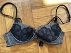 Agent Provocateur Sexy Elegant Gray And Black Lace Bra And Thong Set  32c   3