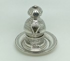 Vintage Egyptian 900 Silver Bean Warmer On Stand Miniature With Tray