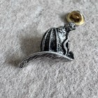 Vintage Silver Tone Firemen Helmet Pin Fire Department Firefighter Memorabilia