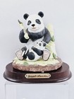 Westminster Giant Pandas Bear   Cub 5  Porcelain Figurine With  Wood Base Vtg