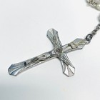 Vintage Sterling Silver Crucifix Rosary With Faceted Clear Glass Beads