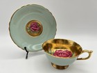 Paragon Floating Cabbage Rose W Heavy Gold Mint Tea Cup   Saucer England Rare