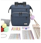 Knitting Bag Backpack Yarn Storage Organizer Crochet Holder Case Blue Ltinveck