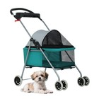Foldable Pet Stroller For Small medium Dogs   Cats - Lightweight  Easy Travel  U