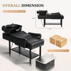 Shampoo Bowl Backwash Unit With Storage Shelf  Hair Wash Chair Shampoo Station